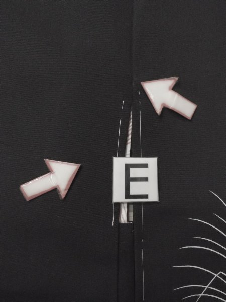 画像18: N0930X 女性用羽織  シルク(正絹) 淡い黒, 草 【中古】【USED】【リサイクル】 ★★★☆☆【N0930X】 (18)