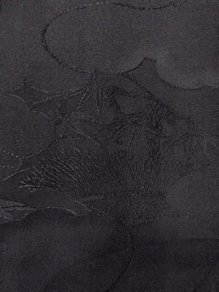 画像8: N0930Y 女性用羽織  シルク(正絹) 黒,  【中古】【USED】【リサイクル】 ★★★★☆【N0930Y】 (8)