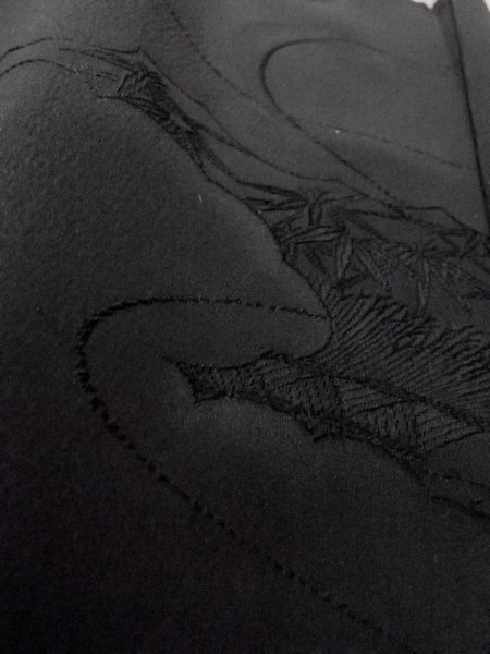 画像11: N0930Y 女性用羽織  シルク(正絹) 黒,  【中古】【USED】【リサイクル】 ★★★★☆【N0930Y】 (11)