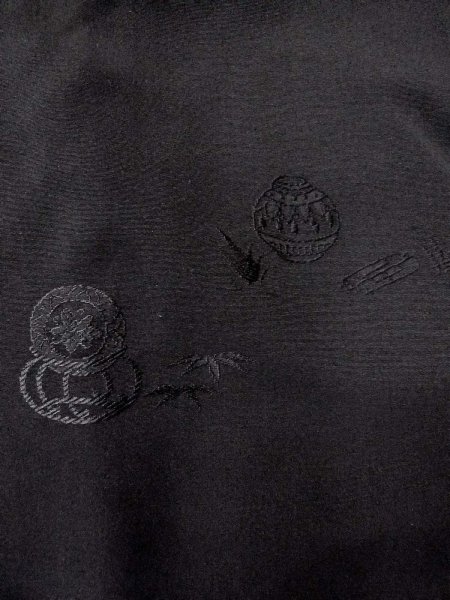 画像6: N0930Z 女性用羽織  シルク(正絹) 黒,  【中古】【USED】【リサイクル】 ★★★☆☆【N0930Z】 (6)