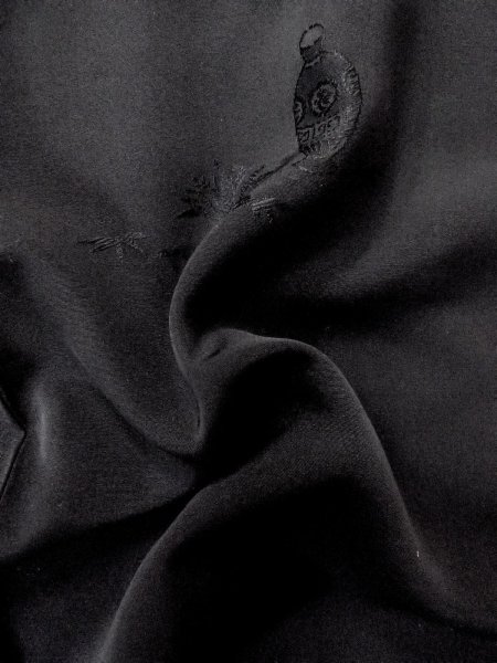 画像12: N0930Z 女性用羽織  シルク(正絹) 黒,  【中古】【USED】【リサイクル】 ★★★☆☆【N0930Z】 (12)