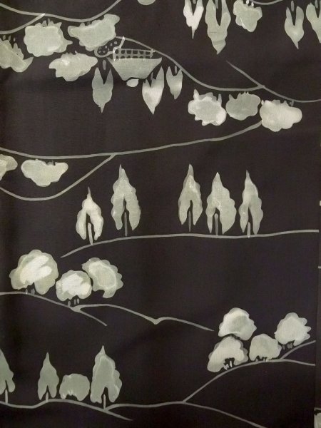 画像4: N0931A 女性用羽織  シルク(正絹) 黒, 家 【中古】【USED】【リサイクル】 ★★☆☆☆【N0931A】 (4)