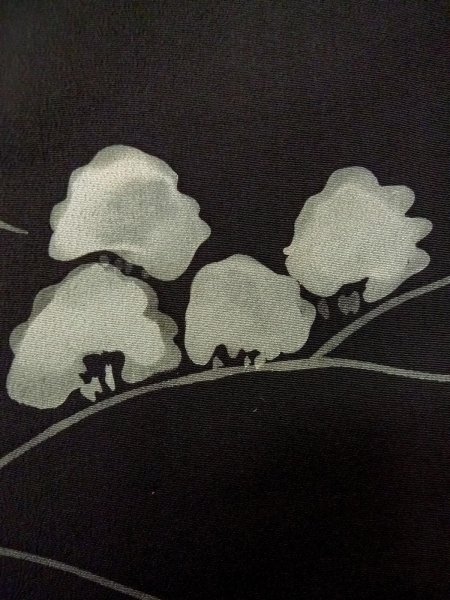 画像5: N0931A 女性用羽織  シルク(正絹) 黒, 家 【中古】【USED】【リサイクル】 ★★☆☆☆【N0931A】 (5)