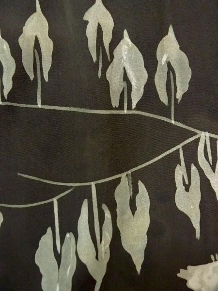 画像6: N0931A 女性用羽織  シルク(正絹) 黒, 家 【中古】【USED】【リサイクル】 ★★☆☆☆【N0931A】 (6)