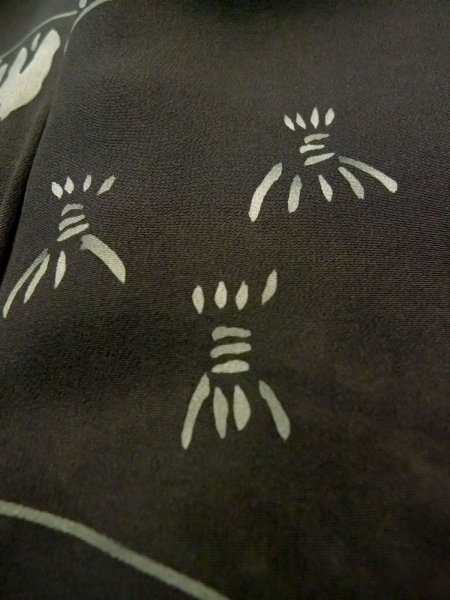 画像9: N0931A 女性用羽織  シルク(正絹) 黒, 家 【中古】【USED】【リサイクル】 ★★☆☆☆【N0931A】 (9)