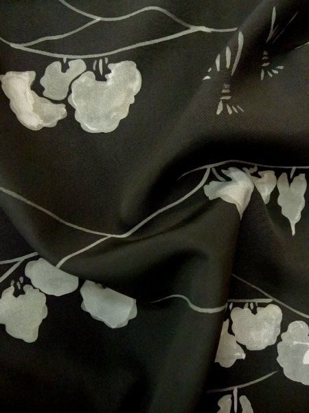 画像12: N0931A 女性用羽織  シルク(正絹) 黒, 家 【中古】【USED】【リサイクル】 ★★☆☆☆【N0931A】 (12)