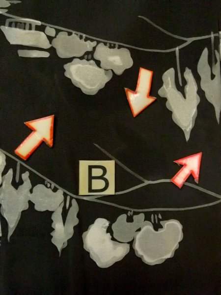 画像15: N0931A 女性用羽織  シルク(正絹) 黒, 家 【中古】【USED】【リサイクル】 ★★☆☆☆【N0931A】 (15)