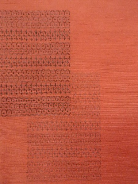 画像5: N1007A 女性用紬  シルク(正絹) 灰色がかった橙色, 花 【中古】【USED】【リサイクル】 ★★★☆☆【N1007A】 (5)