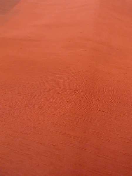 画像8: N1007A 女性用紬  シルク(正絹) 灰色がかった橙色, 花 【中古】【USED】【リサイクル】 ★★★☆☆【N1007A】 (8)