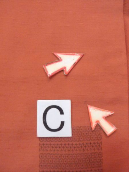 画像16: N1007A 女性用紬  シルク(正絹) 灰色がかった橙色, 花 【中古】【USED】【リサイクル】 ★★★☆☆【N1007A】 (16)