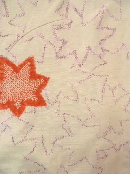 画像3: N1007G 女性用紬  シルク(正絹) アイボリー, もみじ 【中古】【USED】【リサイクル】 ★★★☆☆【N1007G】 (3)