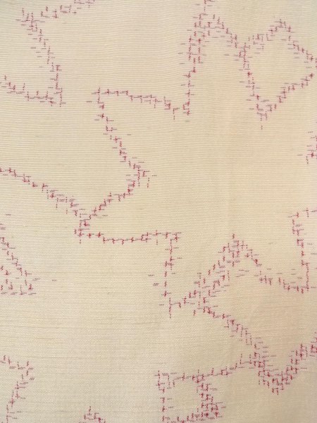 画像6: N1007G 女性用紬  シルク(正絹) アイボリー, もみじ 【中古】【USED】【リサイクル】 ★★★☆☆【N1007G】 (6)