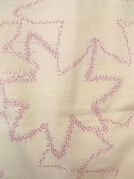 画像7: N1007G 女性用紬  シルク(正絹) アイボリー, もみじ 【中古】【USED】【リサイクル】 ★★★☆☆【N1007G】 (7)