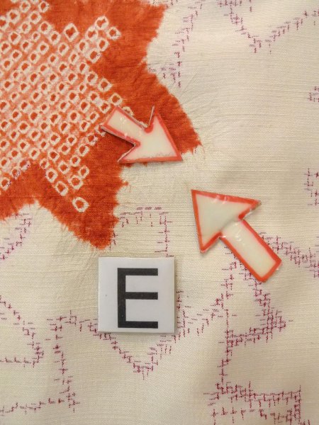 画像18: N1007G 女性用紬  シルク(正絹) アイボリー, もみじ 【中古】【USED】【リサイクル】 ★★★☆☆【N1007G】 (18)