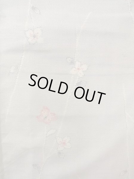 画像4: N1007I 女性用紬  シルク（正絹） 淡い灰色, 花 【中古】【USED】【リサイクル】 ★★★☆☆【N1007I】 (4)