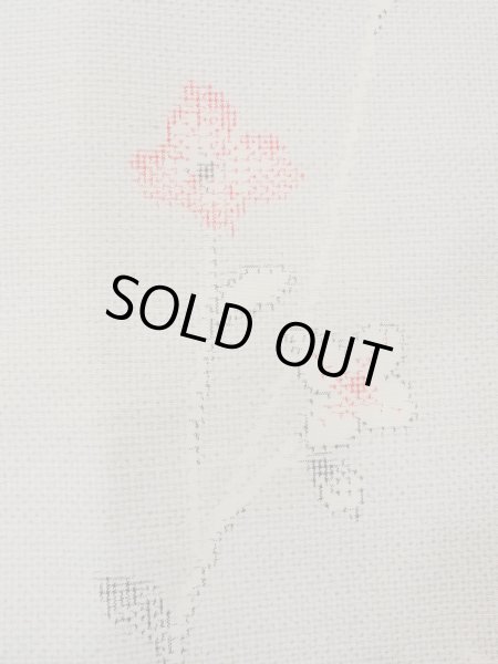 画像6: N1007I 女性用紬  シルク（正絹） 淡い灰色, 花 【中古】【USED】【リサイクル】 ★★★☆☆【N1007I】 (6)