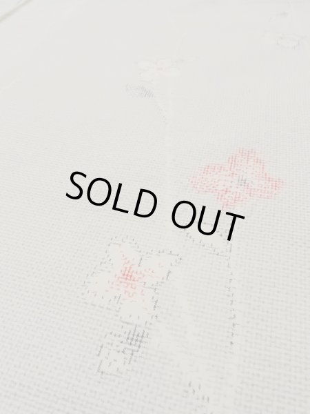 画像8: N1007I 女性用紬  シルク（正絹） 淡い灰色, 花 【中古】【USED】【リサイクル】 ★★★☆☆【N1007I】 (8)