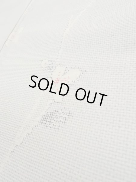 画像10: N1007I 女性用紬  シルク（正絹） 淡い灰色, 花 【中古】【USED】【リサイクル】 ★★★☆☆【N1007I】 (10)