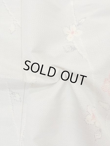 画像11: N1007I 女性用紬  シルク（正絹） 淡い灰色, 花 【中古】【USED】【リサイクル】 ★★★☆☆【N1007I】 (11)