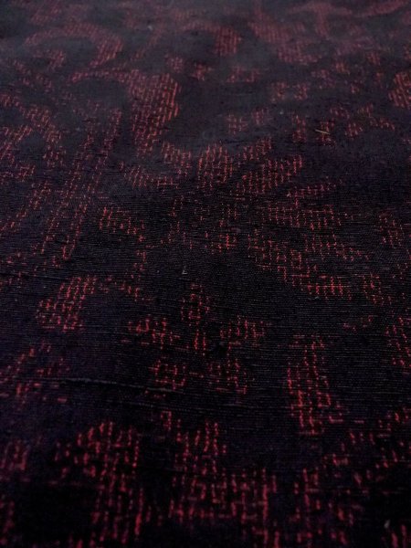 画像8: N1007K 女性用紬  シルク(正絹) 黒, 唐花 【中古】【USED】【リサイクル】 ★★★★★【N1007K】 (8)