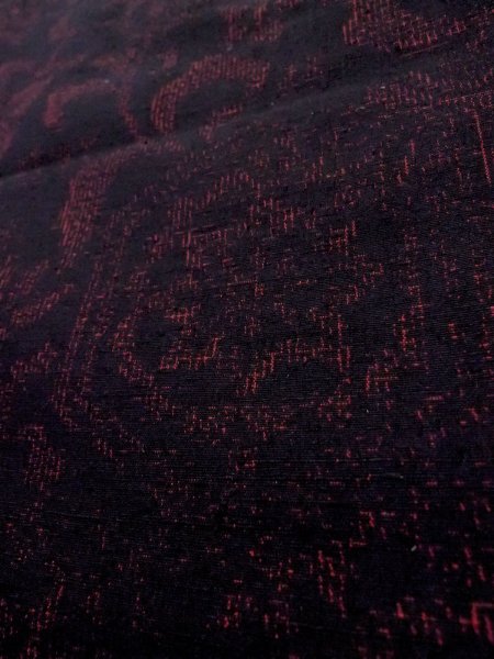 画像10: N1007K 女性用紬  シルク(正絹) 黒, 唐花 【中古】【USED】【リサイクル】 ★★★★★【N1007K】 (10)