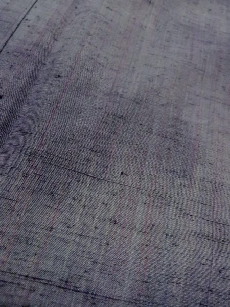 画像7: N1007N 女性用紬  シルク(正絹) 青み灰色, 線 【中古】【USED】【リサイクル】 ★★★★☆【N1007N】 (7)