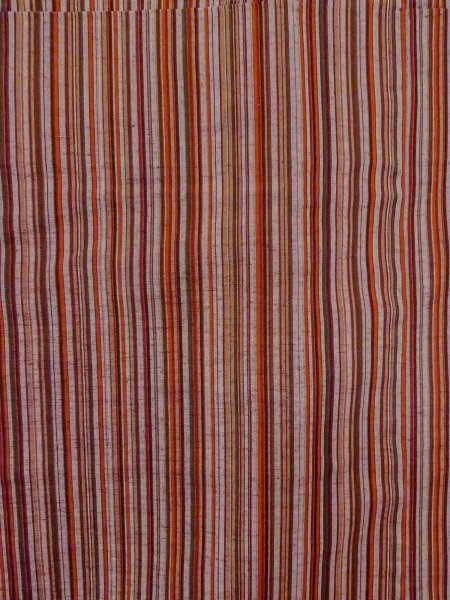 画像3: N1007S 女性用紬  シルク(正絹) 朱赤, 縞 【中古】【USED】【リサイクル】 ★★★★☆【N1007S】 (3)