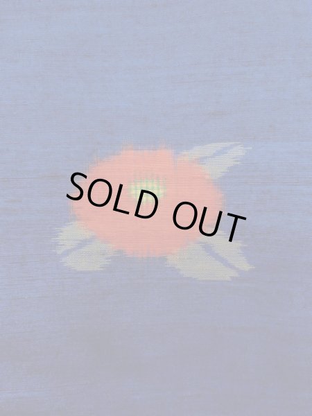 画像5: N1007T 女性用紬  シルク（正絹） 鮮やか青, 菊 【中古】【USED】【リサイクル】 ★★★☆☆【N1007T】 (5)