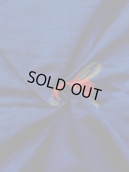 画像9: N1007T 女性用紬  シルク（正絹） 鮮やか青, 菊 【中古】【USED】【リサイクル】 ★★★☆☆【N1007T】 (9)