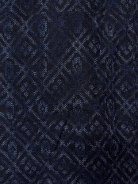 画像4: N1007W 男性用紬 十日町紬 シルク(正絹) 深い藍, 花菱 【中古】【USED】【リサイクル】 ★★★★☆【N1007W】 (4)