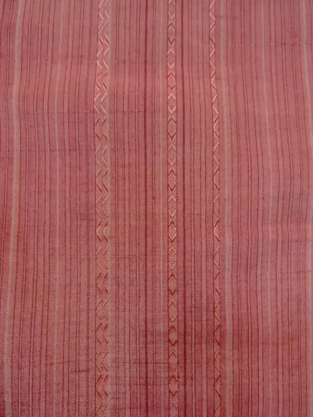 画像5: N1007X 男性用紬  シルク(正絹) 薄い灰色がかったえんじ, 縞 【中古】【USED】【リサイクル】 ★★★★☆【N1007X】 (5)