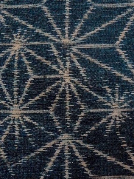 画像6: N1007Y 男性用紬  シルク(正絹) 深い藍, 麻の葉 【中古】【USED】【リサイクル】 ★★★★☆【N1007Y】 (6)