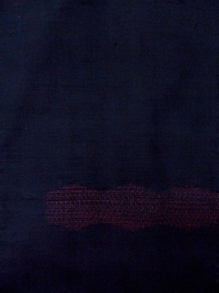 画像3: N1015B 女性用紬 石下結城紬 シルク（正絹） 紺, 亀甲 【中古】【USED】【リサイクル】 ★★★☆☆【N1015B】 (3)