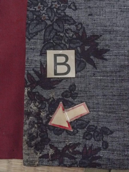 画像15: N1015C 女性用紬  シルク（正絹） 深い灰色, 花 【中古】【USED】【リサイクル】 ★★★☆☆【N1015C】 (15)