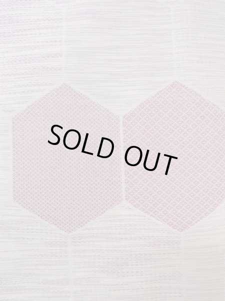 画像5: N1015D 女性用紬  シルク（正絹） 淡い赤み藤色, 松皮菱 【中古】【USED】【リサイクル】 ★★☆☆☆【N1015D】 (5)