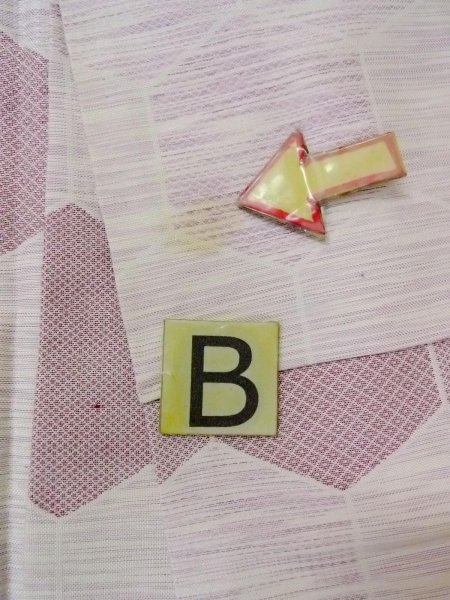 画像15: N1015D 女性用紬  シルク（正絹） 淡い赤み藤色, 松皮菱 【中古】【USED】【リサイクル】 ★★☆☆☆【N1015D】 (15)