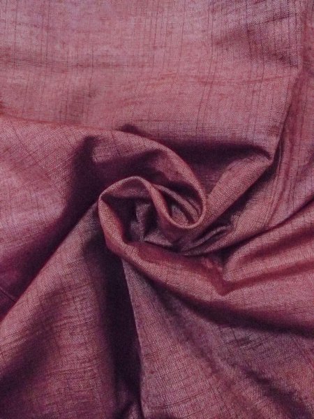 画像12: N1015E 女性用紬  シルク（正絹） えんじ, 縞 【中古】【USED】【リサイクル】 ★★★★☆【N1015E】 (12)