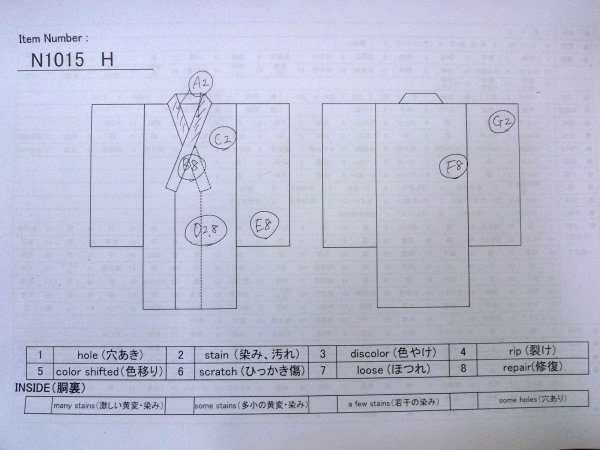 画像13: N1015H 女性用紬 石下結城紬 シルク（正絹） 黒, 唐花 【中古】【USED】【リサイクル】 ★★☆☆☆【N1015H】 (13)