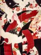 画像6: N1015J 昭和初期ごろ。アンティーク品。女性用打掛  シルク（正絹） 黒, 桜 【中古】【USED】【リサイクル】 ★★★☆☆【N1015J】 (6)