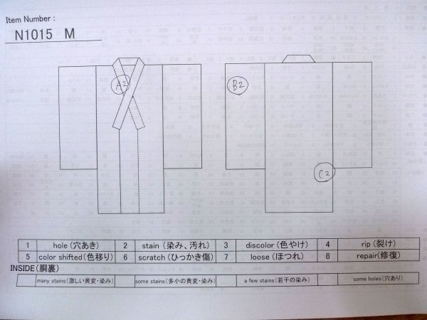 画像37: N1015M 女性用打掛  シルク（正絹） 光沢のある青, 梅 【中古】【USED】【リサイクル】 ★★★☆☆【N1015M】 (37)