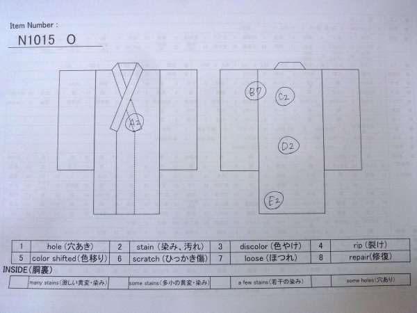 画像14: N1015O 女性用掛下  シルク（正絹） 光沢のある橙色, 菊 【中古】【USED】【リサイクル】 ★★★☆☆【N1015O】 (14)