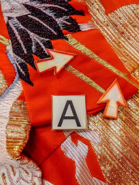 画像33: N1015P 女性用打掛  シルク（正絹） 鮮やか橙色, 松/松葉 【中古】【USED】【リサイクル】 ★★★☆☆【N1015P】 (33)