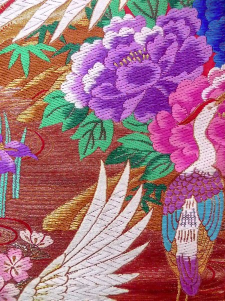 画像13: N1015Q 女性用打掛  シルク（正絹） 鮮やか赤色, あやめ 【中古】【USED】【リサイクル】 ★★★☆☆【N1015Q】 (13)