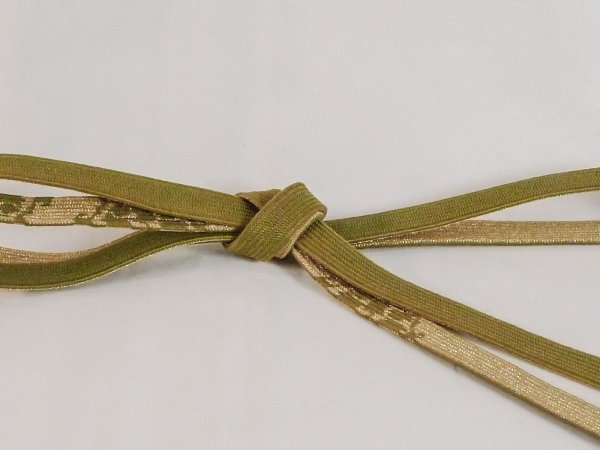 画像3: N1022XC 帯締め 女性用着物 シルク(正絹)   緑色 抽象的模様 【中古】 【USED】 【リサイクル】 ★★★☆☆ (3)