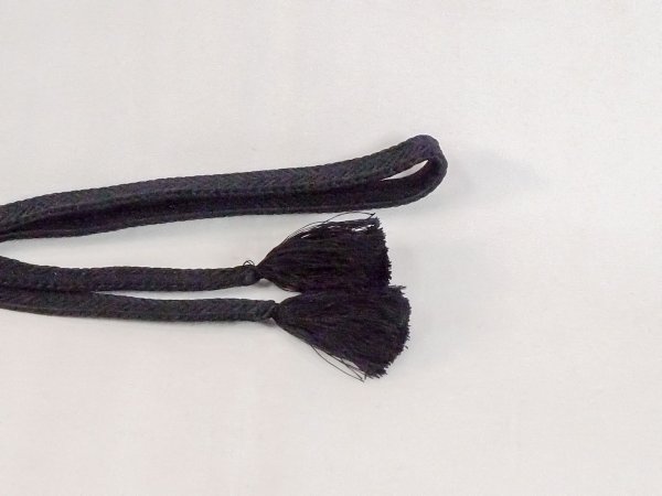 画像4: N1022XE 帯締め 女性用着物 シルク(正絹)   黒 菱 【中古】 【USED】 【リサイクル】 ★★★☆☆ (4)