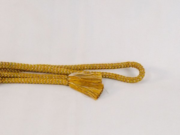 画像4: N1022XS 帯締め 女性用着物 シルク(正絹)  茶色み 黄色 ジグザグ 【中古】 【USED】 【リサイクル】 ★★★★☆ (4)