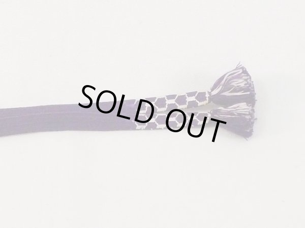 画像3: N1025XD 羽織紐 女性用着物 シルク（正絹）  深い 紫色 亀甲 【中古】 【USED】 【リサイクル】 ★★★☆☆ (3)