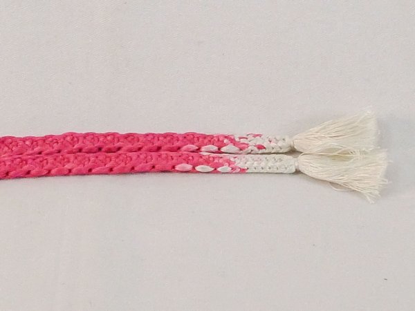 画像3: N1025XM 羽織紐 女性用着物 シルク(正絹)  鮮やか 桃色  【中古】 【USED】 【リサイクル】 ★★★★☆ (3)