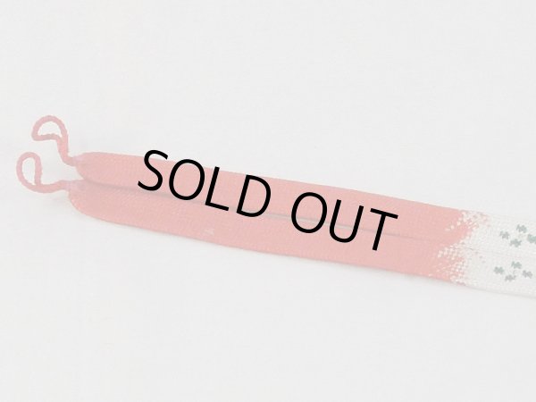 画像2: N1030XH 羽織紐 女性用着物 シルク（正絹）   朱赤 抽象的模様 【中古】 【USED】 【リサイクル】 ★★★☆☆ (2)