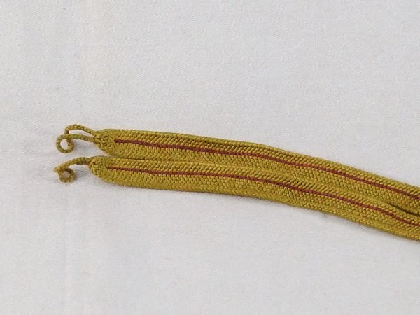 画像2: N1030XL 羽織紐 女性用着物 シルク(正絹)   黄色 線 【中古】 【USED】 【リサイクル】 ★★★★☆ (2)